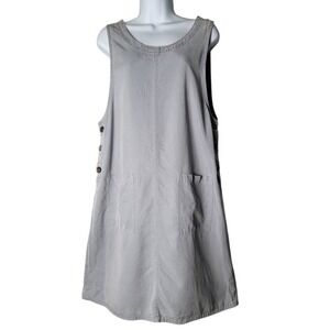 Talbots 100% Tencel Lyocell Jumper Dress Gray M Soft Drapey Minimalist Lagenlook